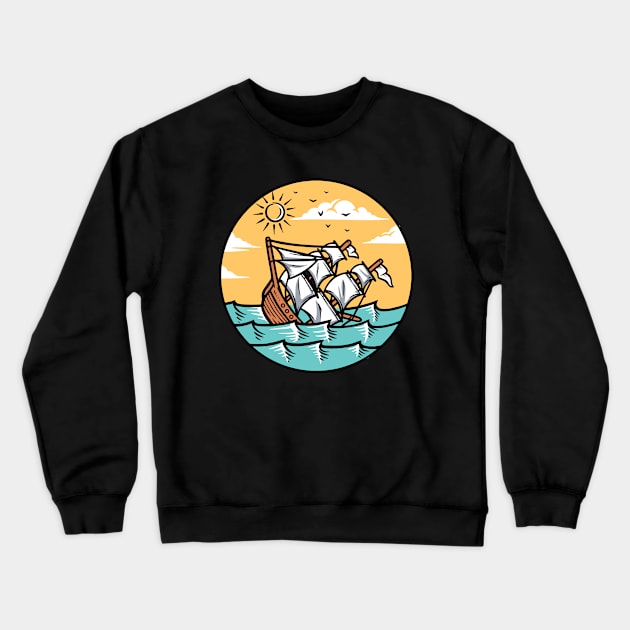 ship sinking in the ocean Crewneck Sweatshirt by gunaone design